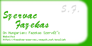 szervac fazekas business card